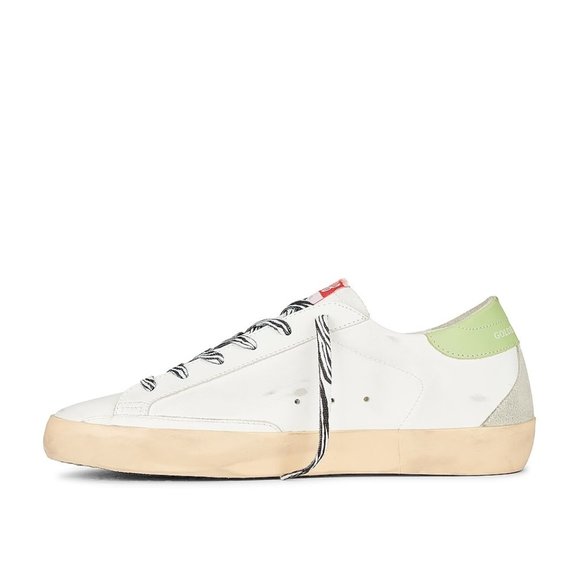 Golden Goose x REVOLVE Super Star Sneaker in White, Green, Silver, & Ice - Picture 3 of 5